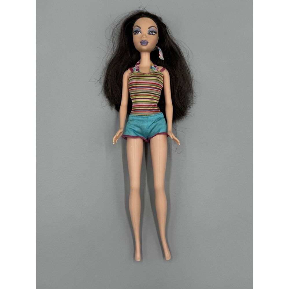 Mattel My Scene Barbie Doll NOLEE Black Hair Purple Eyes‎